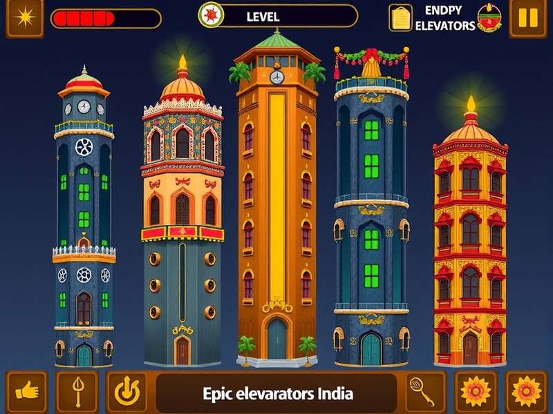 Epic Elevators India gameplay screenshot showing elevator management interface